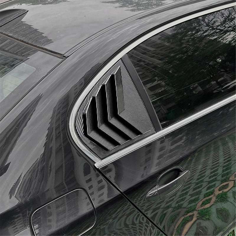 Car Rear Window Shutter Cover Trim Window Louver Side Vent Trim for 5 Series E60 2004-2010 Carbon F