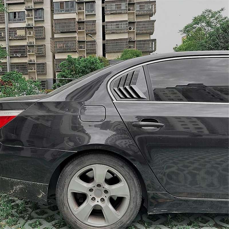 Car Rear Window Shutter Cover Trim Window Louver Side Vent Trim for 5 Series E60 2004-2010 Carbon F