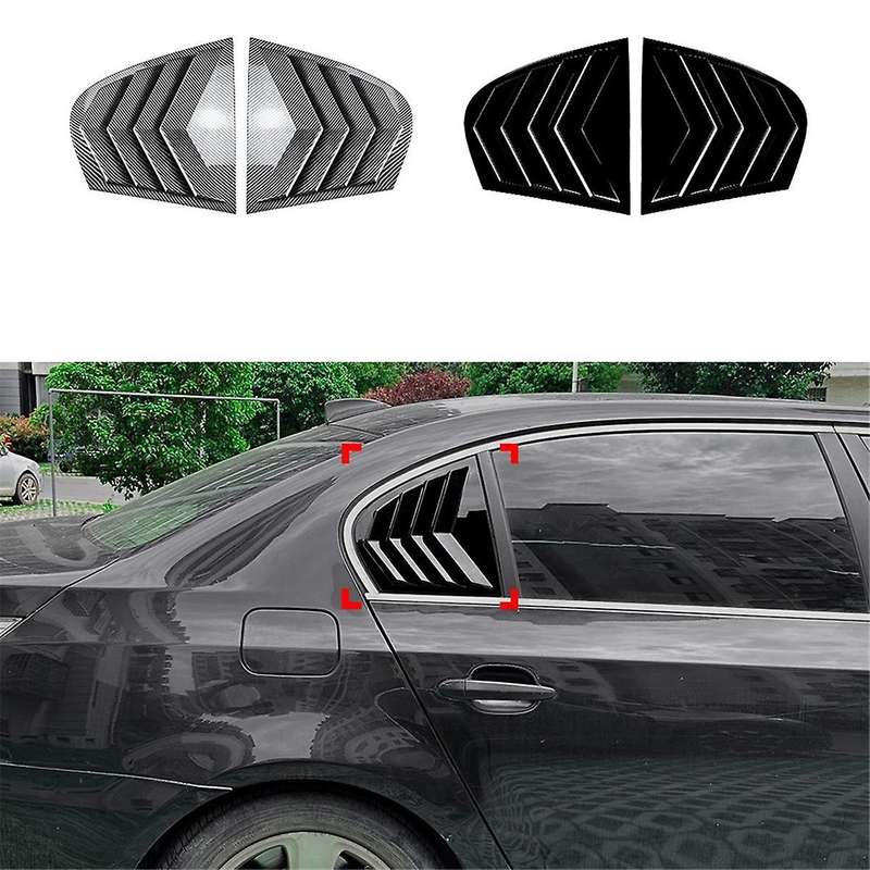 Car Rear Window Shutter Cover Trim Window Louver Side Vent Trim for 5 Series E60 2004-2010 Carbon F