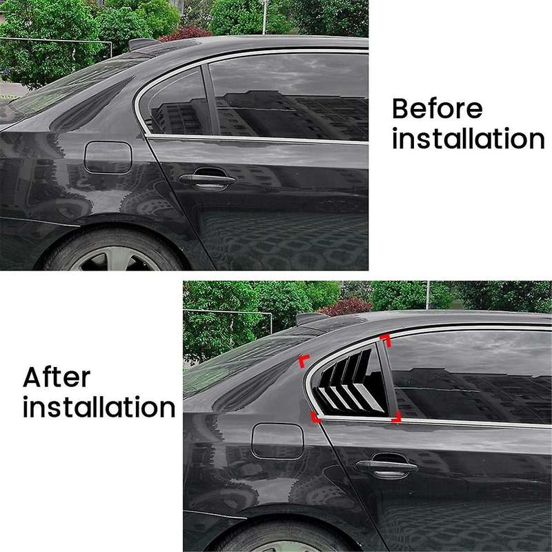 Car Rear Window Shutter Cover Trim Window Louver Side Vent Trim for 5 Series E60 2004-2010 Carbon F