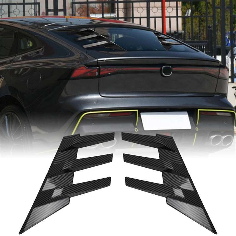 Car Rear Window Side Spoiler Splitter Trim Triangle Louver Window Sunshade for -V V 2022 2023(Carbo