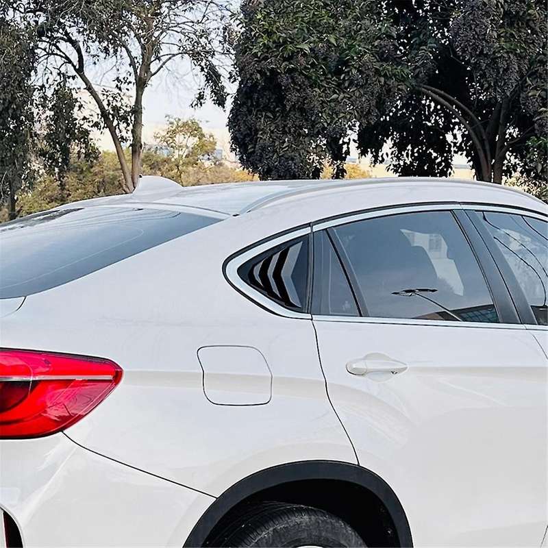 Car Rear Window Shutter Cover Trim Window Louver Side Vent Trim for X6 F16 2015-2019 Gloss Black
