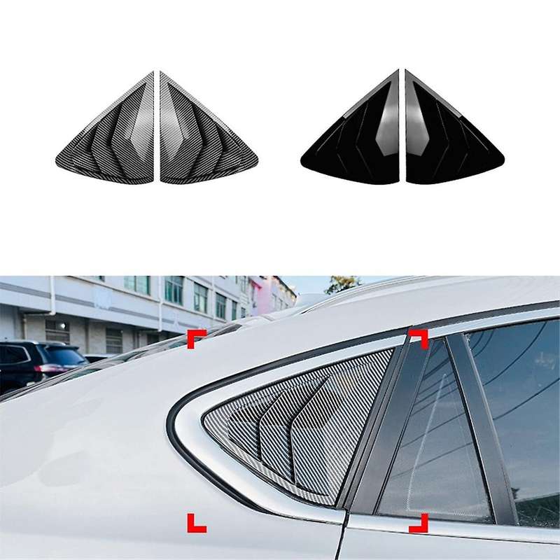 Car Rear Window Shutter Cover Trim Window Louver Side Vent Trim for X6 F16 2015-2019 Gloss Black