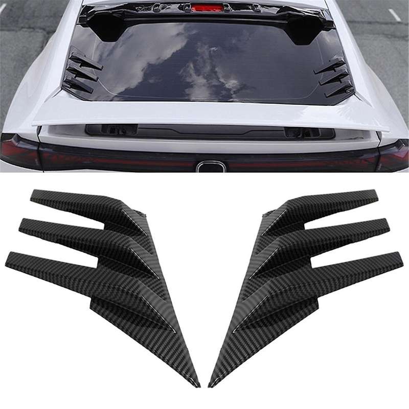 Car Rear Window Side Spoiler Splitter Trim Triangle Louver Window Sunshade for -V V 2022 2023(Carbon