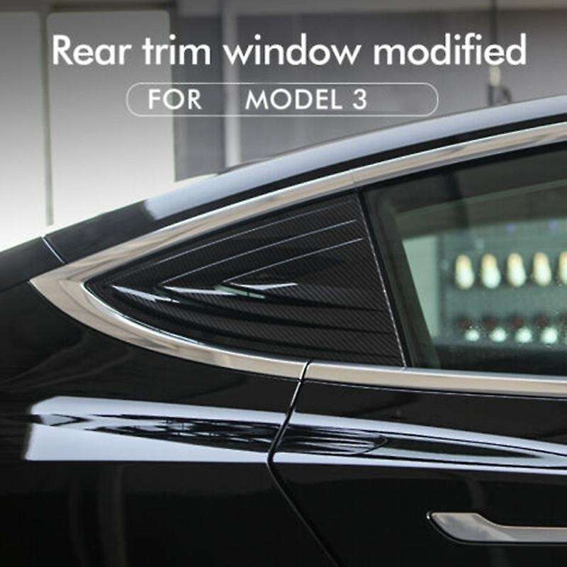 Car Rear Window Triple-Cornered Louver Shutter Cover Window Louvers Spoiler Panel for Model 3 2017-2