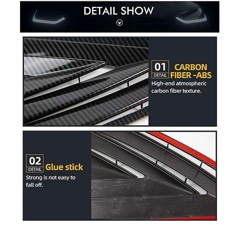 Car Rear Window Triple-Cornered Louver Shutter Cover Window Louvers Spoiler Panel for Model 3 2017-2