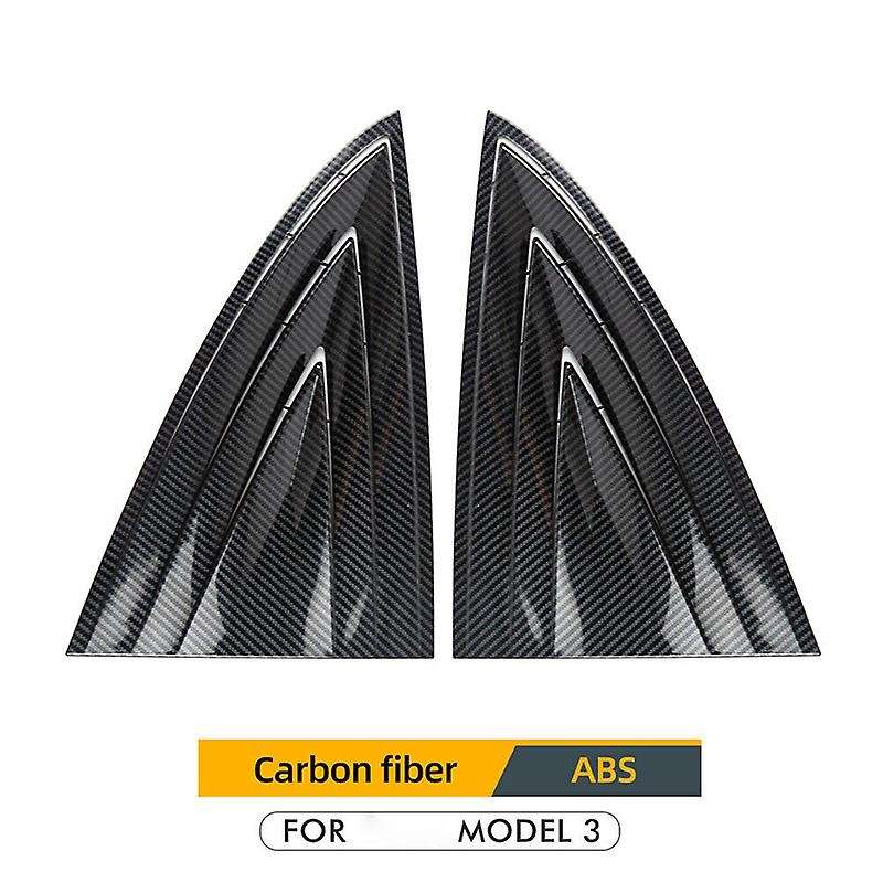 Car Rear Window Triple-Cornered Louver Shutter Cover Window Louvers Spoiler Panel for Model 3 2017-2