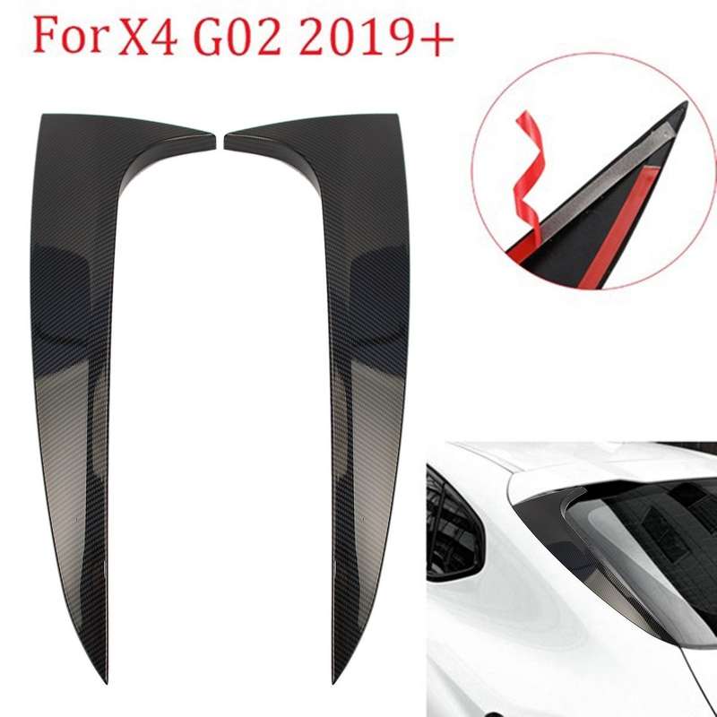 Car Rear Window Side Spoiler Trim for X4 G02 2019+ Side Wing Roof Stickers Cover Carbon Fiber Patter