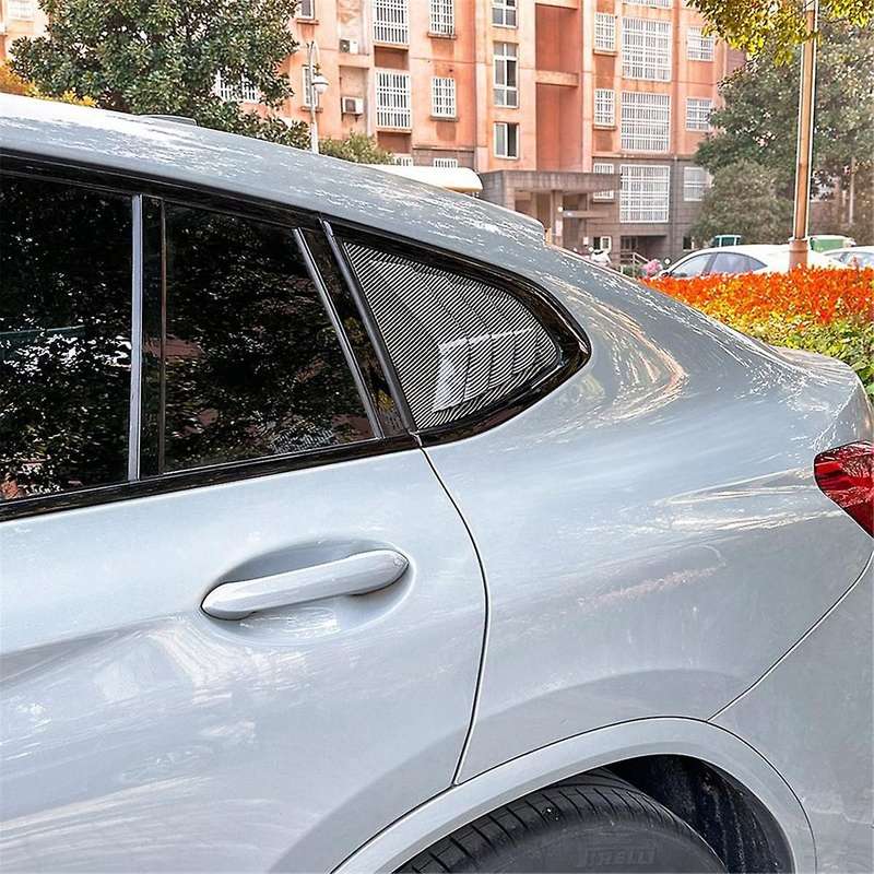 Car Rear Windows Triangle Louver Cover Sticker for X4 G02 2018+ Car Windows Triangular Trim Carbon F