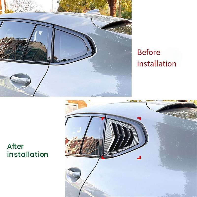 Car Rear Windows Triangle Louver Cover Sticker for X4 G02 2018+ Car Windows Triangular Trim Gloss Bl