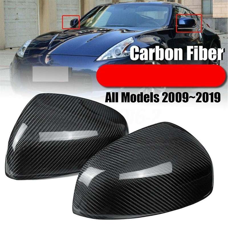 Car Rearview Mirror Cover Carbon Fiber Side Mirror Caps for 370Z Z34 2009-2019