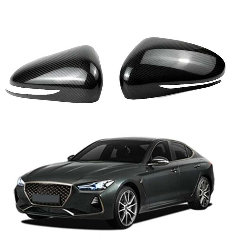 Car Rearview Mirror Cover Carbon Fiber Side Rear View Mirror Cover Caps for G70 2017-2023