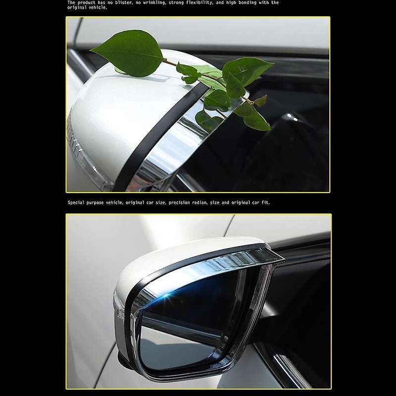 Car Rearview Mirror Cover Rain Eyebrow Frame Trim for Xtrail T32 Rogue 2014-2020, ABS Chrome