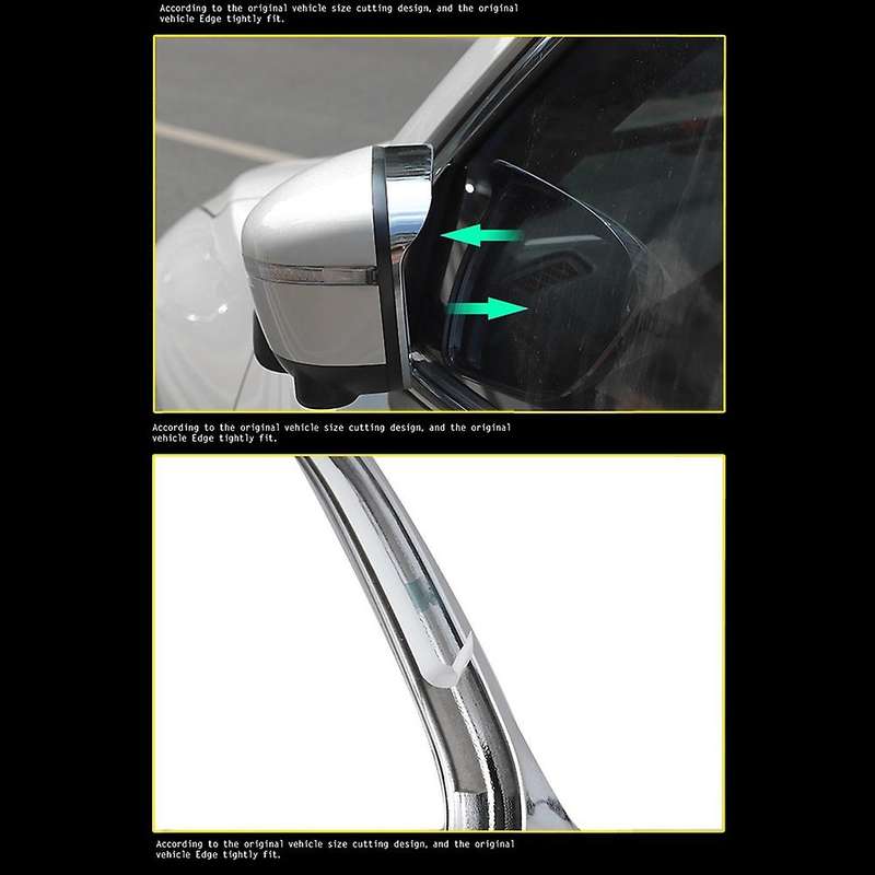 Car Rearview Mirror Cover Rain Eyebrow Frame Trim for Xtrail T32 Rogue 2014-2020, ABS Chrome