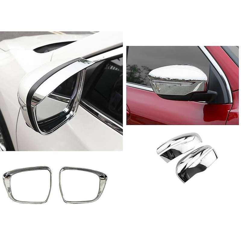 Car Rearview Mirror Cover Side Door Mirror Trim for Xtrail T32 Rogue Juke 2014-2020, ABS Chrome