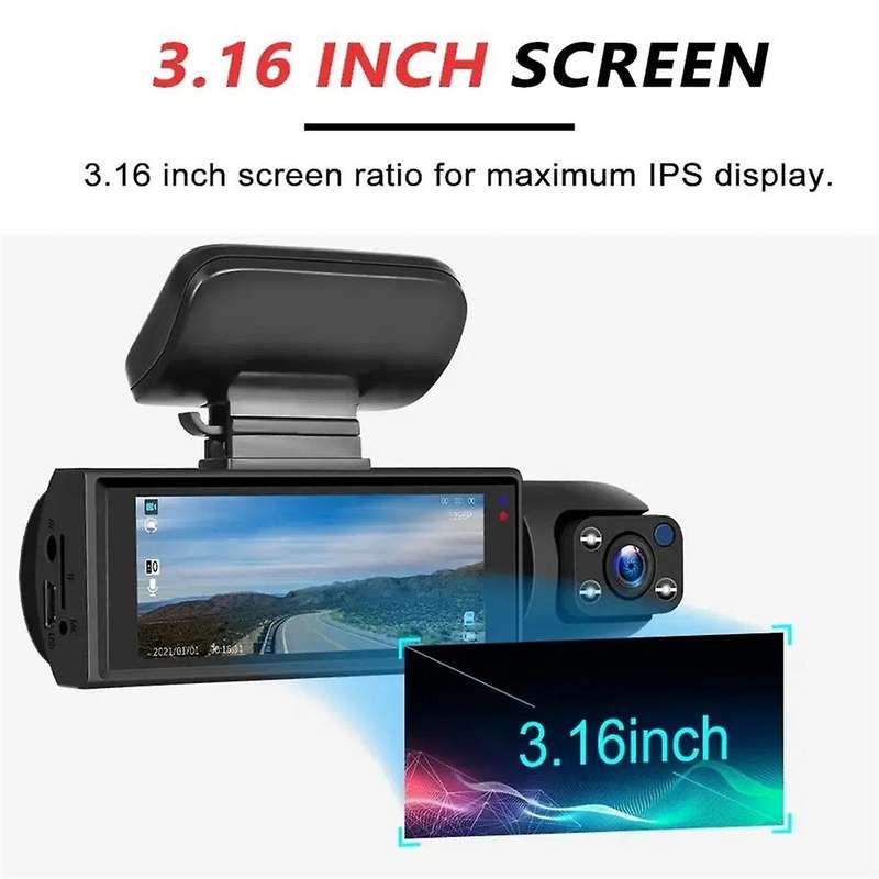 Car Recorder 3MP Car Front+Car+WiFi HD Dual Lens Dual Recording IR Night Vision 3 Meter Car DV Camer