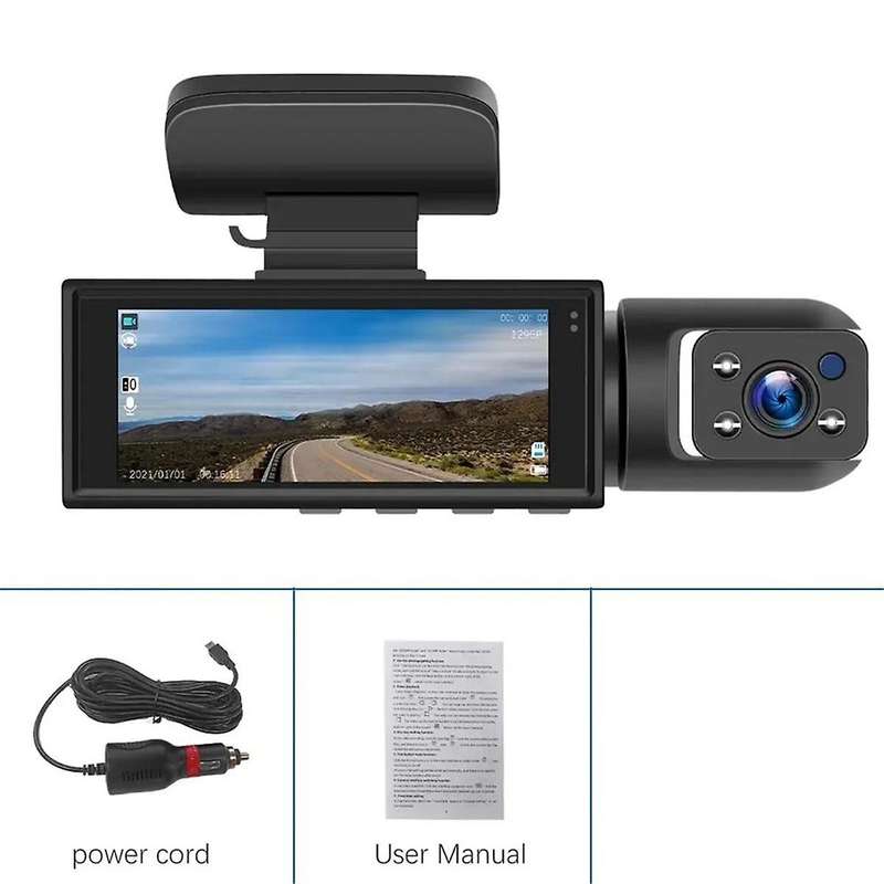 Car Recorder 3MP Car Front+Car+WiFi HD Dual Lens Dual Recording IR Night Vision 3 Meter Car DV Camer