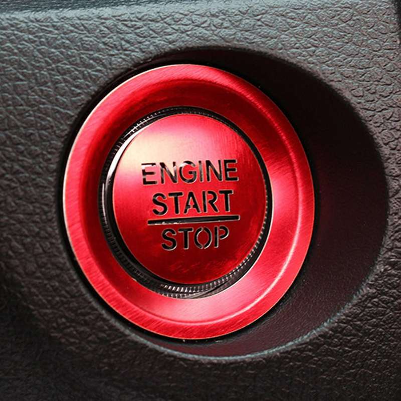 Car Red Engine Button Cover Stickers Start Stop Switch Decoration for 2016-2021 Accessories