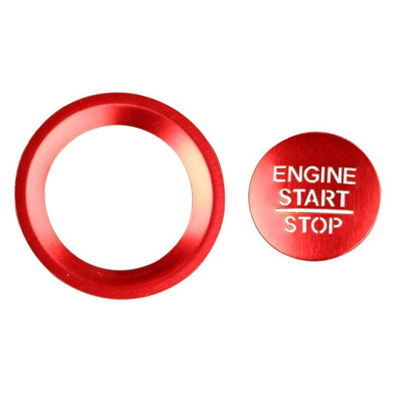 Car Red Engine Button Cover Stickers Start Stop Switch Decoration for 2016-2021 Accessories