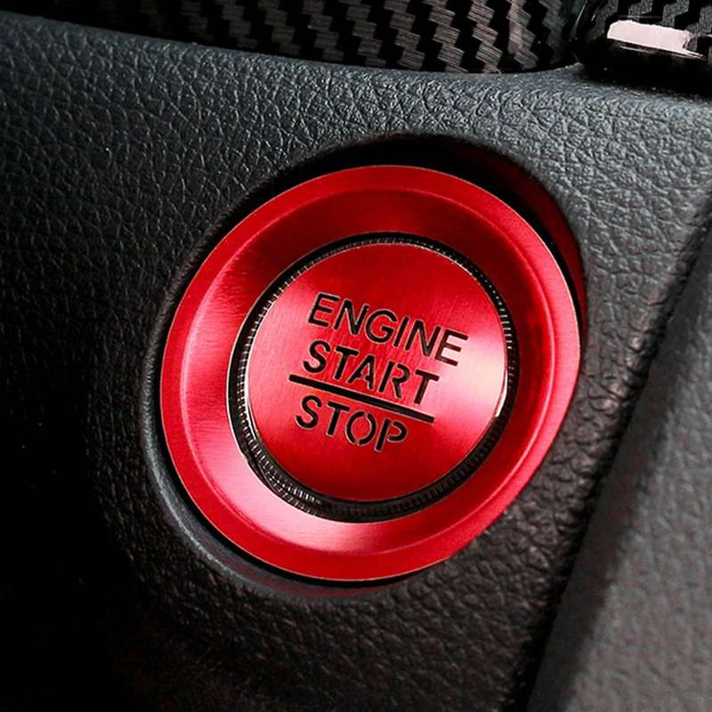 Car Red Engine Button Cover Stickers Start Stop Switch Decoration for 2016-2021 Accessories