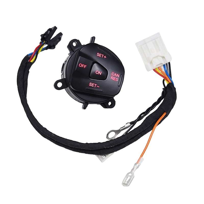 Car Red LED Steering Wheel Right Cruise Control Switch Button with Wiring for Fiesta MK7 Escort Ecos