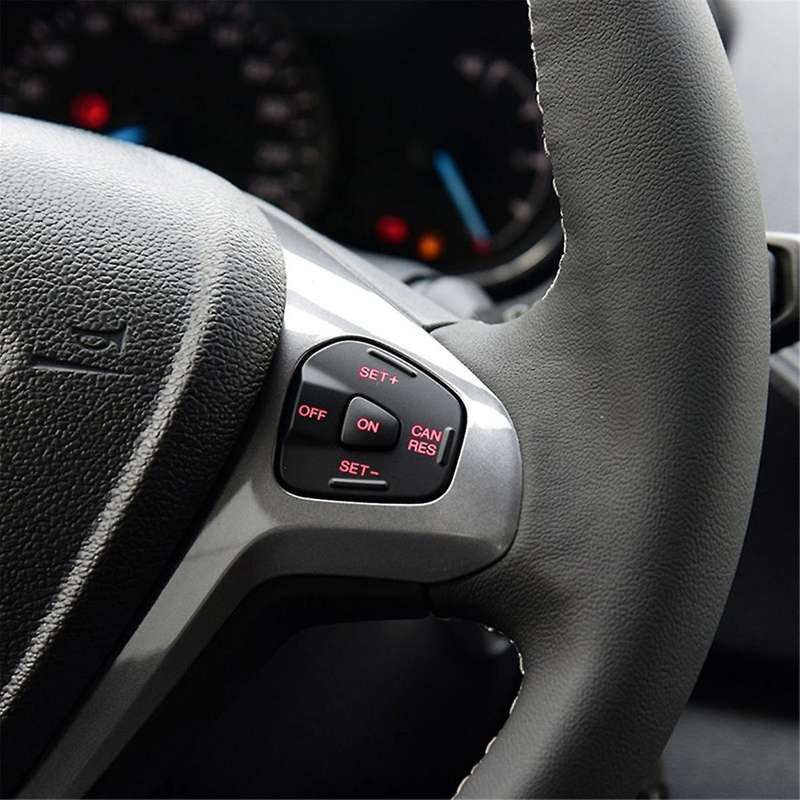 Car Red LED Steering Wheel Right Cruise Control Switch Button with Wiring for Fiesta MK7 Escort Ecos