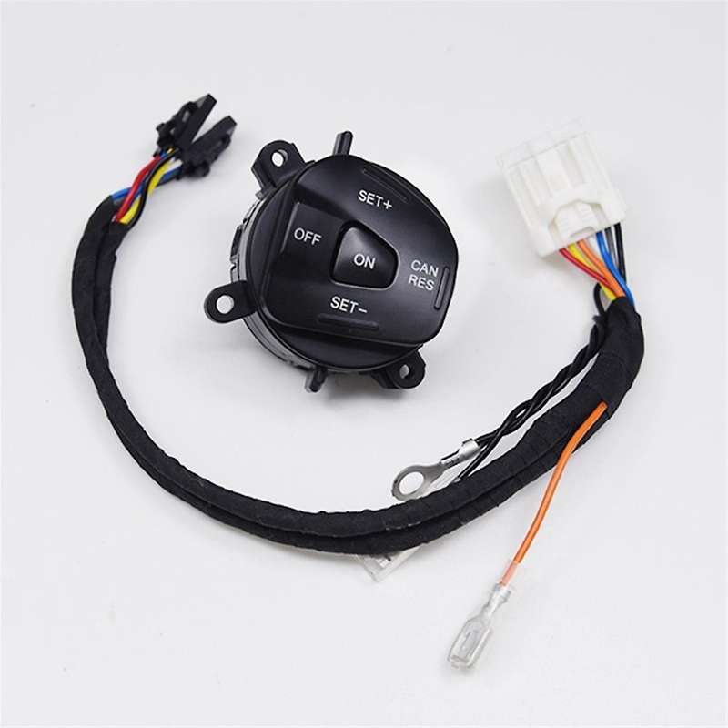 Car Red LED Steering Wheel Right Cruise Control Switch Button with Wiring for Fiesta MK7 Escort Ecos