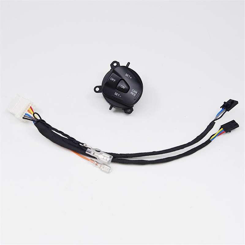 Car Red LED Steering Wheel Right Cruise Control Switch Button with Wiring for Fiesta MK7 Escort Ecos