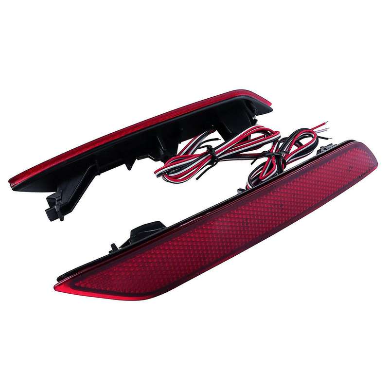 Car Red Lens 60-SMD LED Bumper Reflector Brake Tail Turn Signal Lights for Sedan 2013-2015