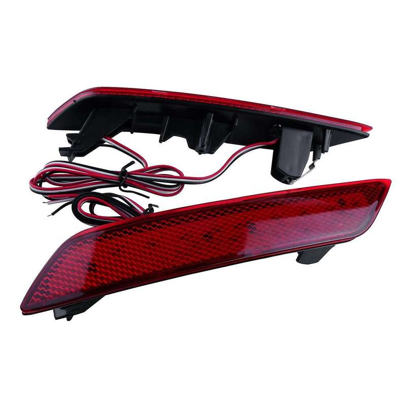 Car Red Lens 60-SMD LED Bumper Reflector Brake Tail Turn Signal Lights for Sedan 2013-2015