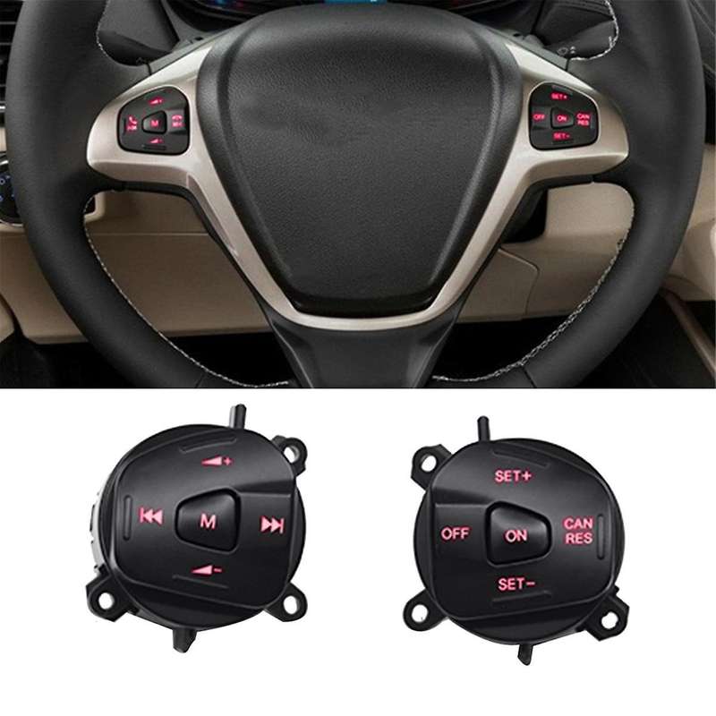 Car Red LED Steering Wheel Right Left Cruise Control Switch Button for Fiesta MK7 MK8 Escort Ecospo