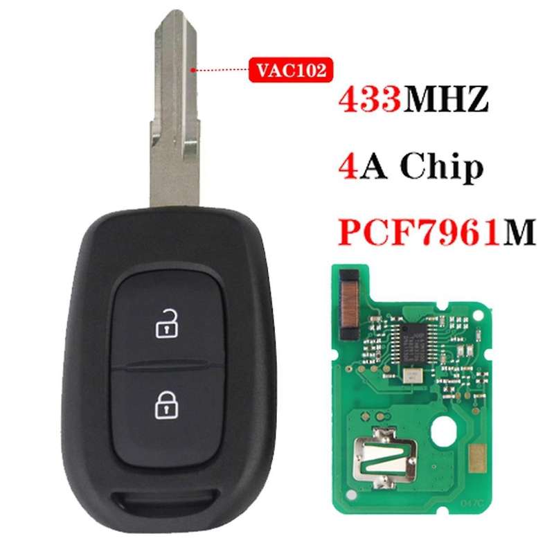 Car Remote Control Key for Sandero Lodgy Dokker Duster 4A 7961 Chip 433Mhz with VAC102 Blade
