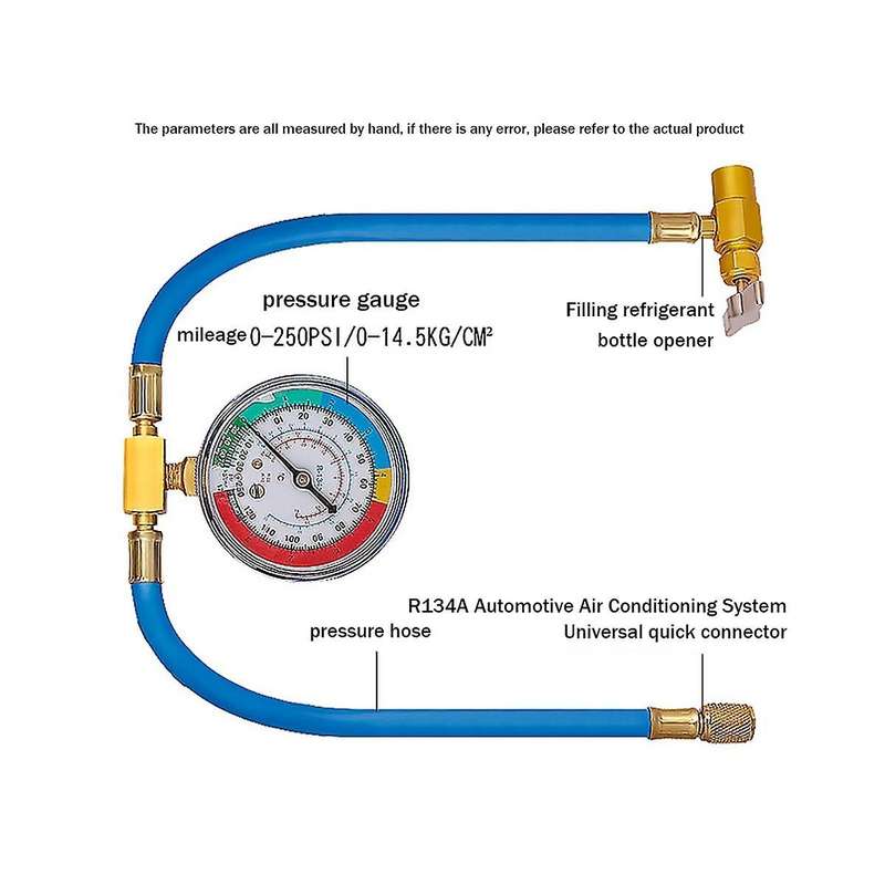 Car Refrigerant Charging Pipe with Measuring Gauge Car Air Conditioner Tools Freon R134 Air Conditio