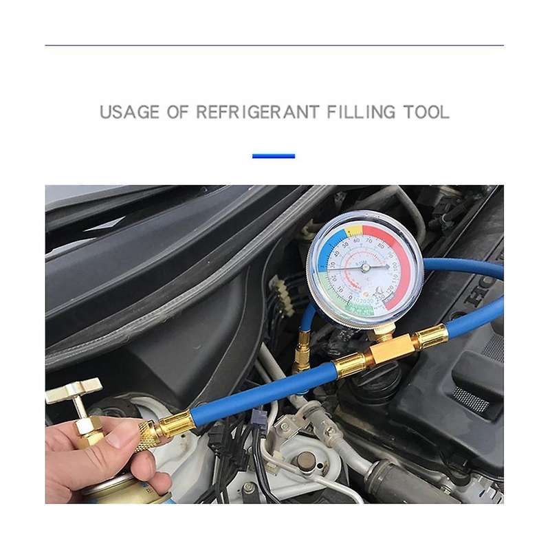 Car Refrigerant Charging Pipe with Measuring Gauge Car Air Conditioner Tools Freon R134 Air Conditio