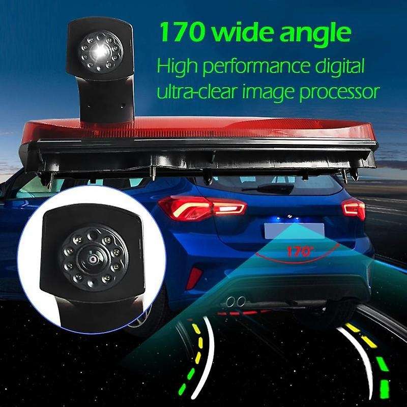 Car Reversing Backup Rear View Brake Light 170 Degrees of View Camera Waterproof for Transit Connect