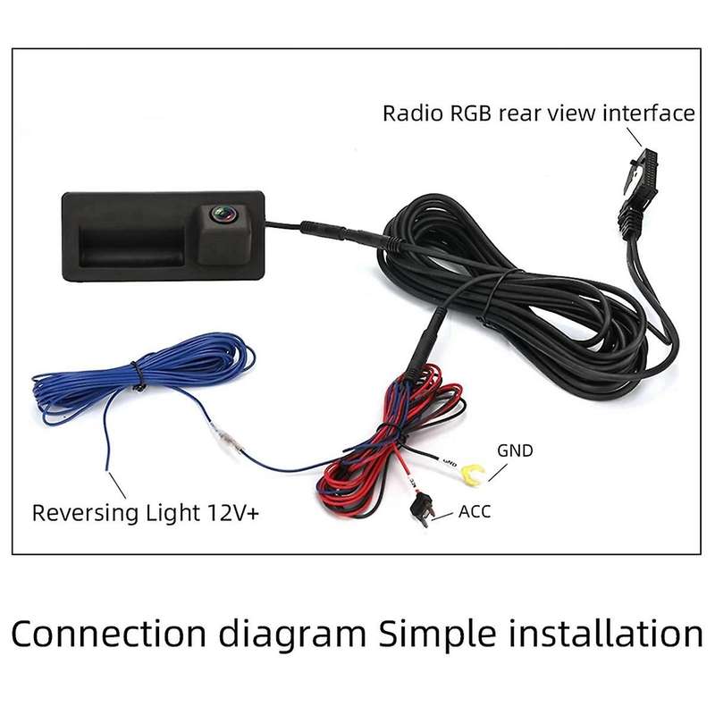 Car Rgb Rearview Camera with Trunk Switch Cable for B7 Mk5 5 Mk6 Vi Rns510 Rns315 Rcd510