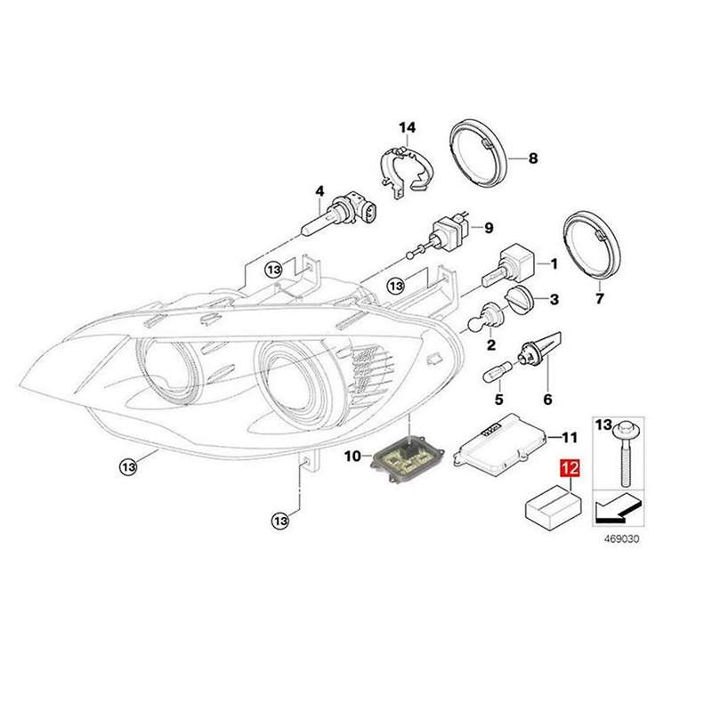 Car Right & Left Headlight Repair Kit 63117205838 63117205837 for X5 M E70 X6 E71 E72