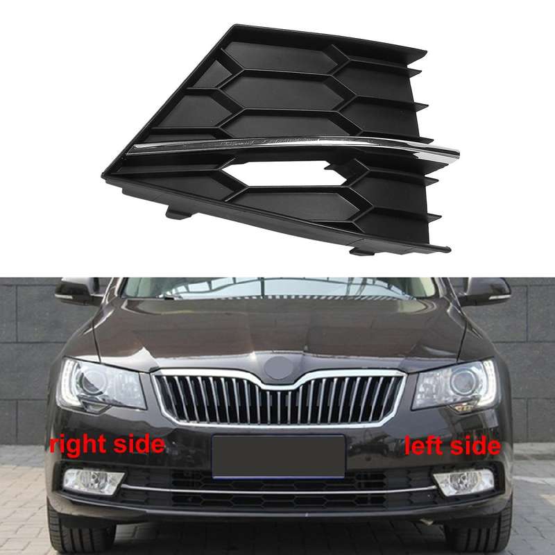 Car Right Fog Light Grille Cover Fog Light Cover Trim for Superb 2016 2017 2018 Front Bumper Grille
