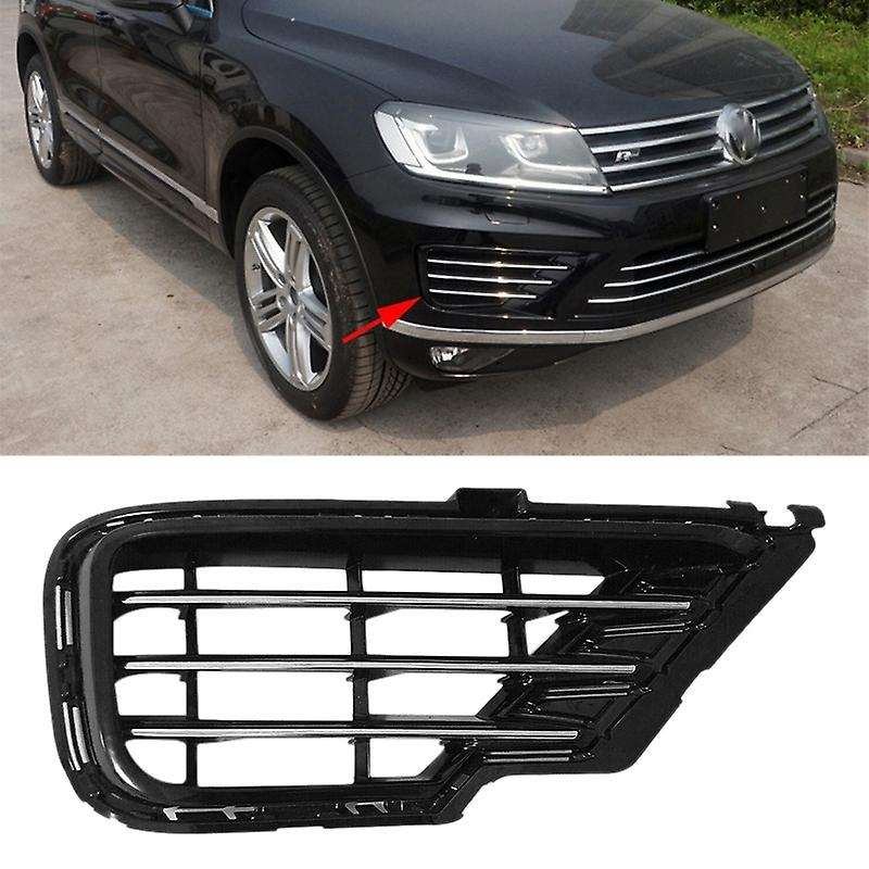 Car Right Front Bumper Fog Lamp Frame with Bright Strip Fog Lamp Grille for 2016-2018 7P6853666G