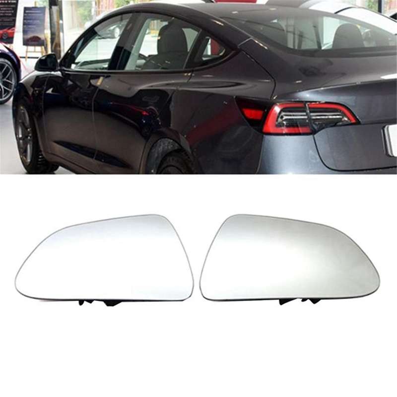 Car Right Front Heated Side Door Wing Rear View White Mirror Lens Glass for 2017-2022