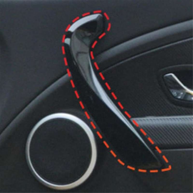 Car Right Front Inner Door Handle for 3 2008-2016 Car Door Inner Armrest Outer Cover Carbon Fiber Pa