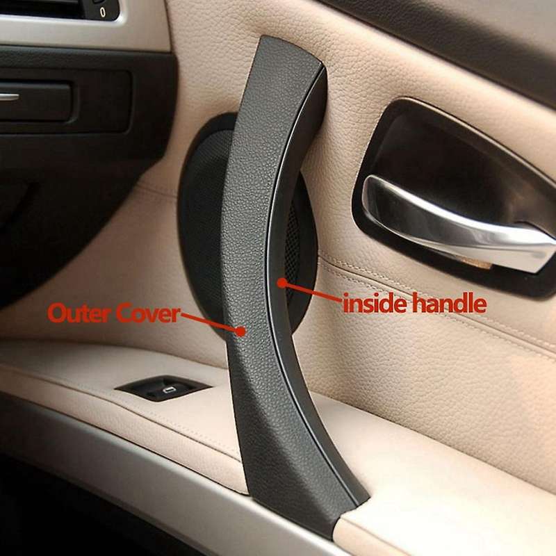 Car Right Interior Door Pull Handle with Cover Replacement for  3 Series E90 E91 E92 2004-2012 Blac