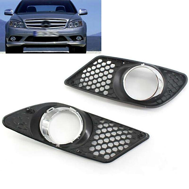 Car Right&Left Front Bumper Fog Lamp Light Grilles for C-Class W204