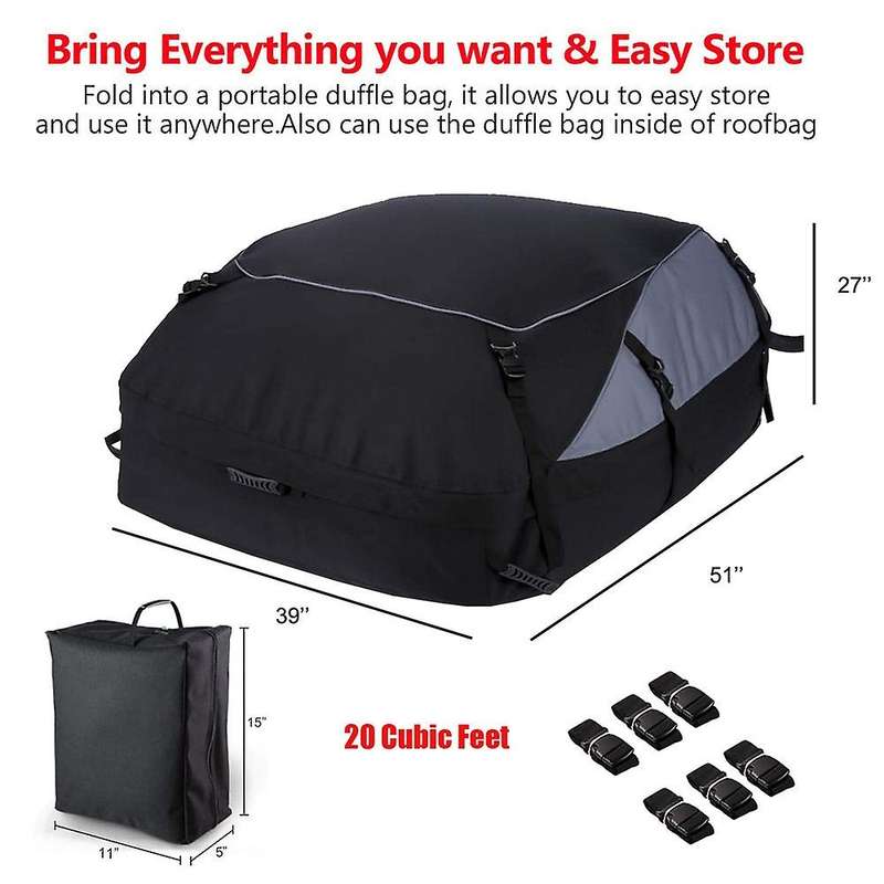 Car Roof Bag & Rooftop Cargo Carrier 15 Feet Heavy Duty Bag Waterproof Rooftop Car Bag Storage Bag