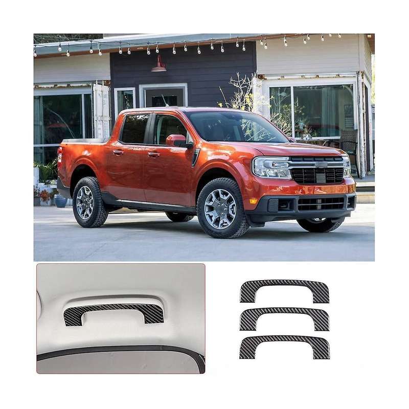 Car Roof Handle Cover Trim Decal Stickers for 2022 2023 Accessories - Soft Carbon Fiber