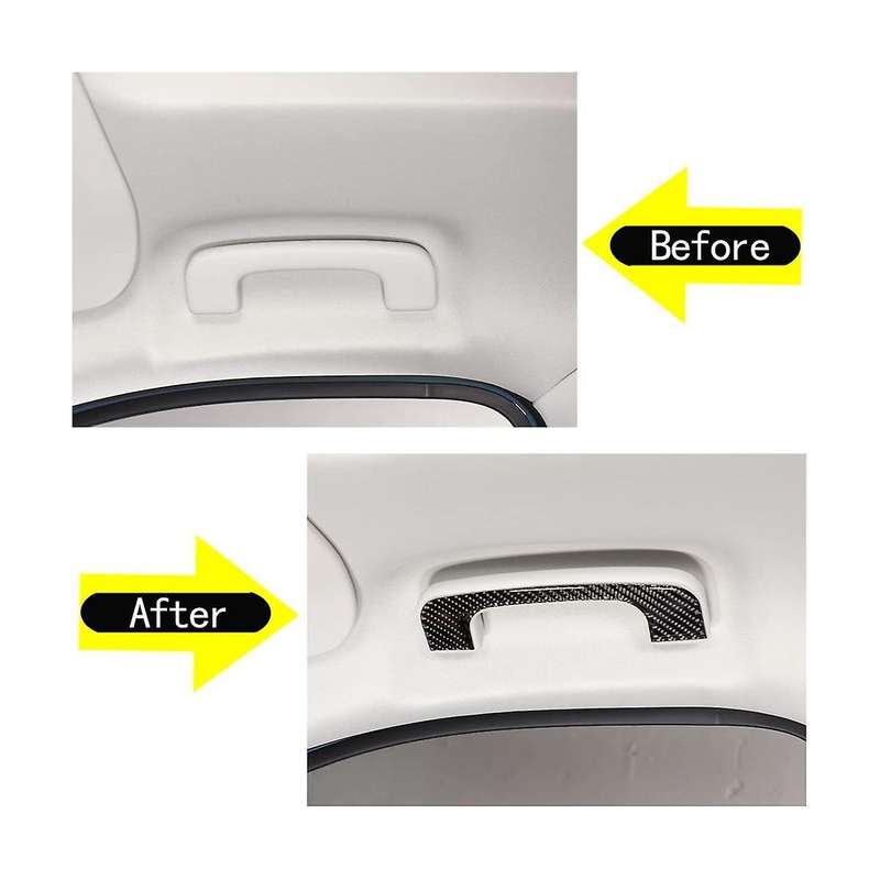 Car Roof Handle Cover Trim Decal Stickers for 2022 2023 Accessories - Soft Carbon Fiber