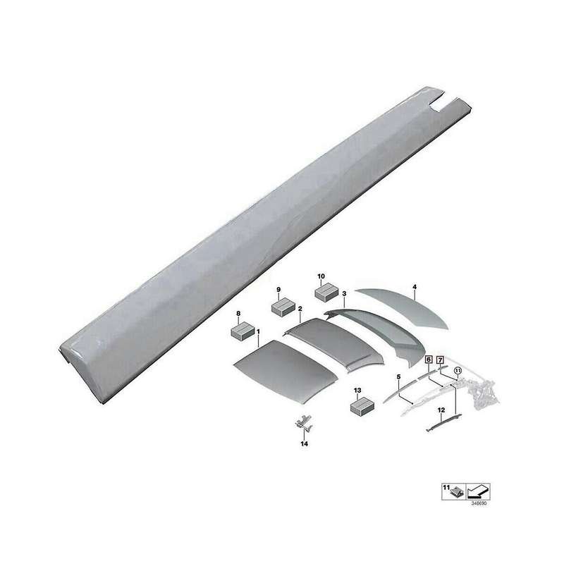 Car Roof Top Hinge Cover Left Right Clips for E93 335i 430i F83 54377184037 54377184038