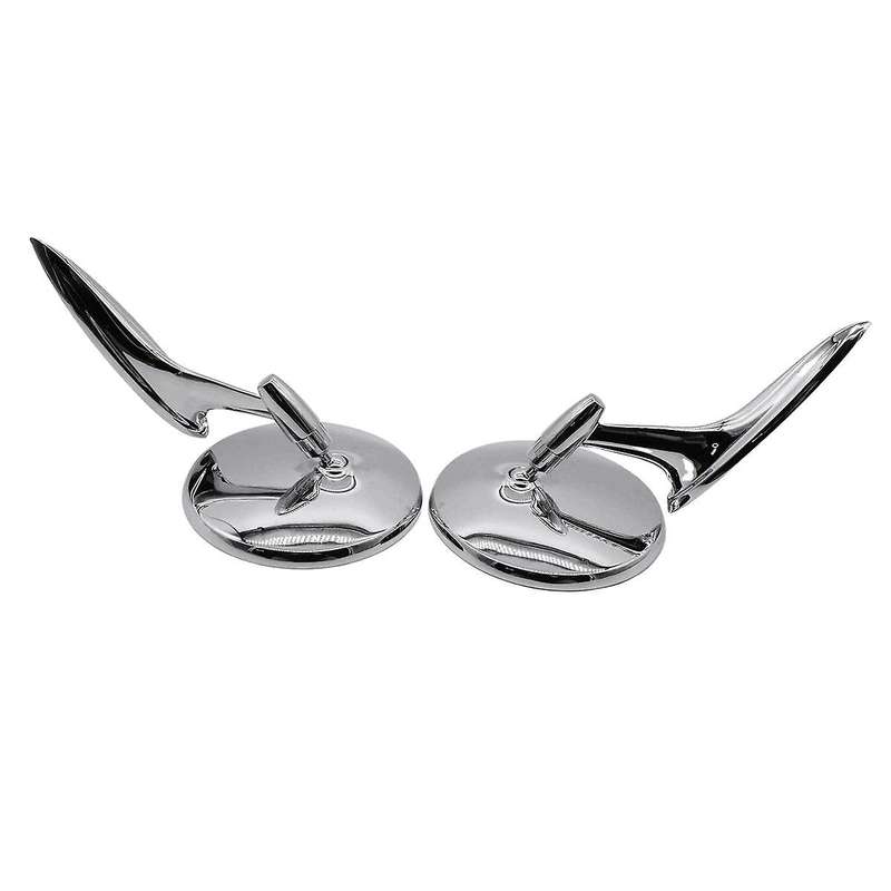 Car Round Bowtie Outside Rearview Mirrors Accessory Ribbed Base for 1962-1965 1964-1965 1963-1964