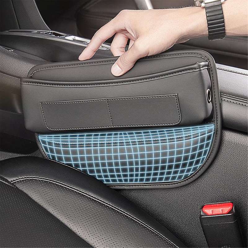Car Seam Center Control Seat Space Filling Leather Car Organizer Multi Card Texture Car Bag, Adjusta