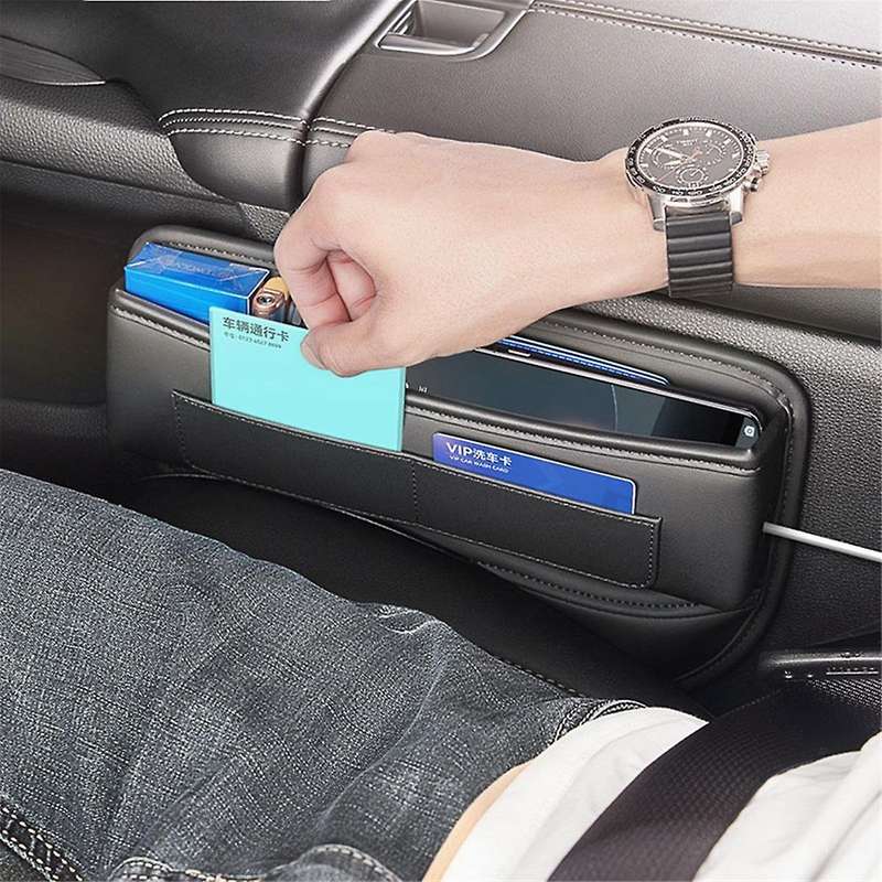 Car Seam Center Control Seat Space Filling Leather Car Organizer Multi Card Texture Car Bag, Adjusta